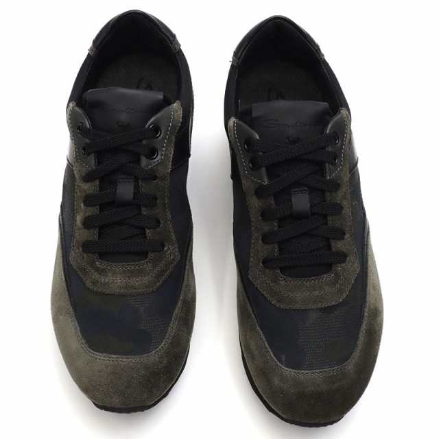 新品 Santoni スニーカー 【サイズ：UK7.5】 オリーブ/ブラック