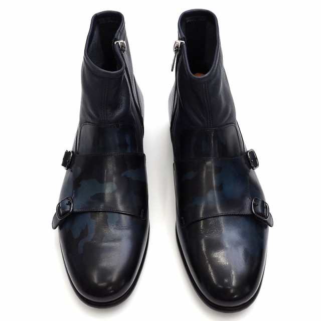 未使用品 Santoni レザーブーツ 【サイズ：UK7】 ネイビー