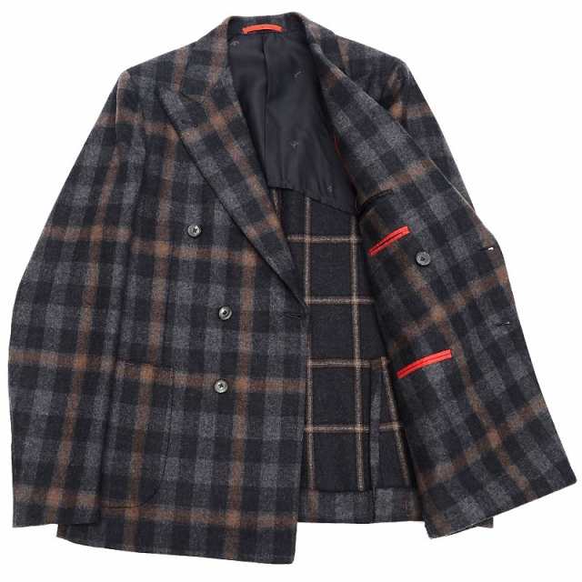 新品 ISAIA ダブル ウールジャケット 【サイズ：50】 チャコール