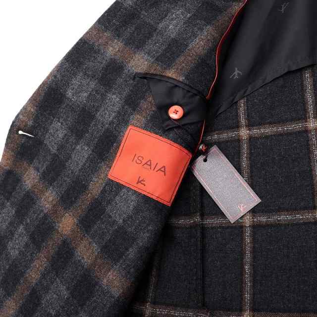 新品 ISAIA ダブル ウールジャケット 【サイズ：50】 チャコール