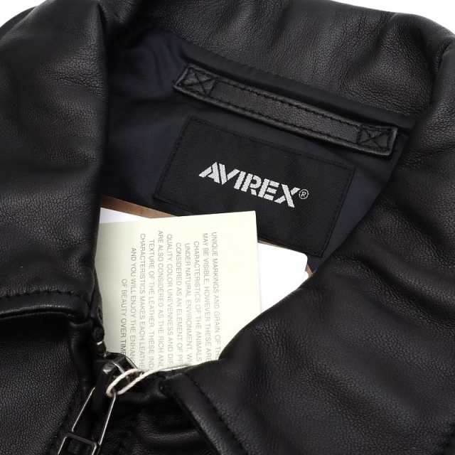 ポリエステル100%H04237  新品 AVIREX G-1 ラムレザージャケット：XL ブラック