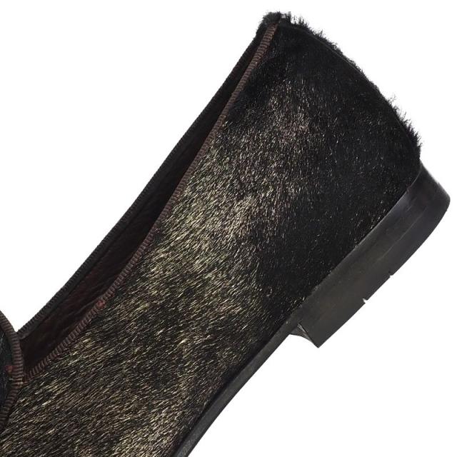 新品 ANGELO RUFFO ハラコレザー スリッポン 【サイズ：40】 ブロンズ  