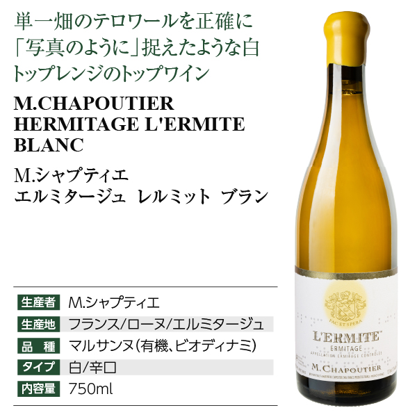 白ワイン フランス M.シャプティエ エルミタージュ レルミット ブラン 2022 750ml_3