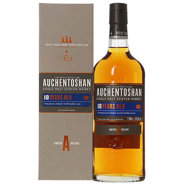 ウイスキー オーヘントッシャン 18年 シングルモルト スコッチ ウイスキー 43度 並行 箱付 700ml 洋酒 包装不可の通販は