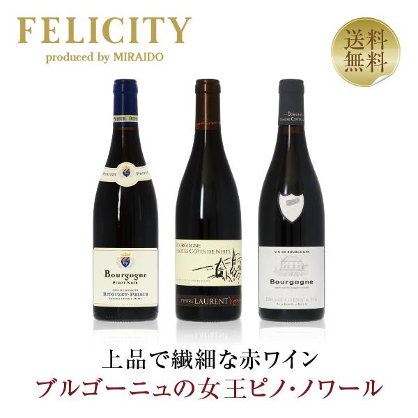 【8】赤ワインセット フランス ドメーヌ ブルゴーニュ ピノ ノワール3本セット 第25弾 750ml×3 送料無料 包装不可 ワインセット