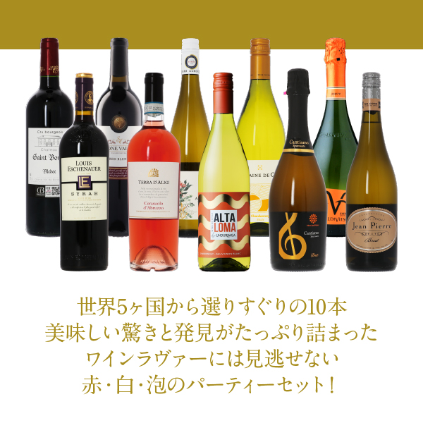 【19】ワインセット 赤・白・スパークリング パーティー10本セット 第20弾 750ml×10 送料無料 包装不可 飲み比べ ワインセット 同梱不可_2