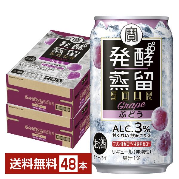 チューハイ 宝酒造 寶 タカラ 発酵蒸留サワー ぶどう 350ml 缶 24本×2ケース（48本） 送料無料の通販は