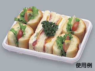 まとめ買い 使い捨て食品容器 サンドイッチ Fパレ W-51 本体 福助工業  1500枚(50枚×30)の通販は