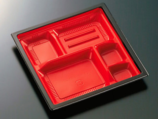 (600枚) 弁当容器 CT WF-23B-27赤黒-BK身 中央化学 00227666の通販は