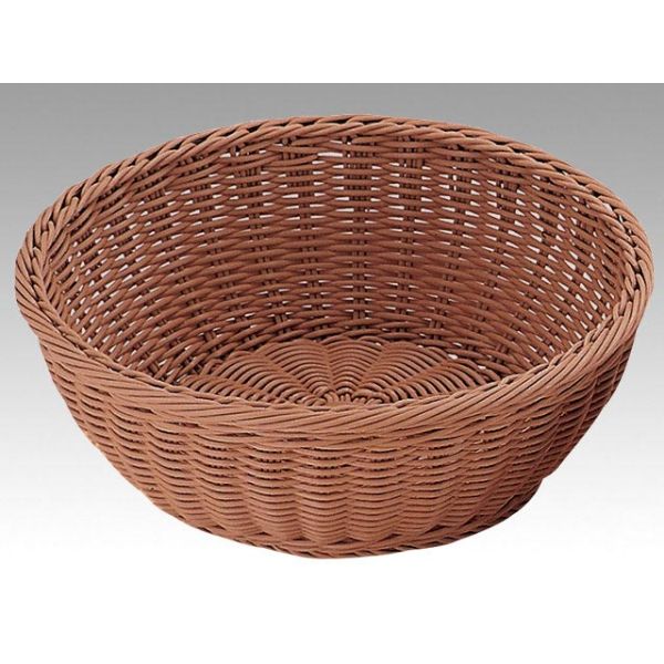 RO-214-BR丸型ﾊﾞｽｹｯﾄ 30型 ﾌﾞﾗｳﾝ ラタンバスケット 食洗機対応 冷蔵庫対応 00302594【5枚/ケース】の通販は 5,330円