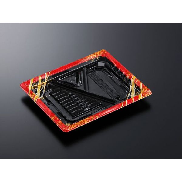 (300枚) 弁当容器 黒椿 ワンピース紙ボックス本体 北原産業 00599925 仕出し弁当容器 70-70黒椿 ワンピース紙ボックス本体 北原産業