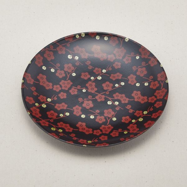 (500枚) 弁当容器 まるひらざら 250 赤梅 青葉紙業 00429820