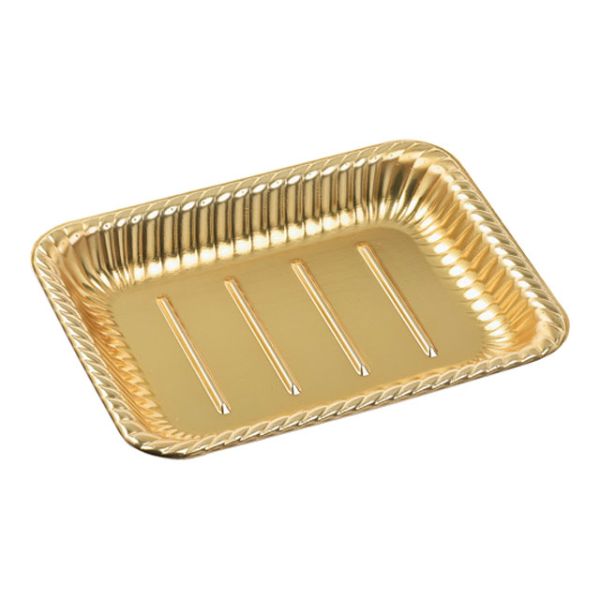 まとめ買い オードブル容器 エフピコ ティアラ角皿25-19 本体 金 600枚(50枚×12)の通販は