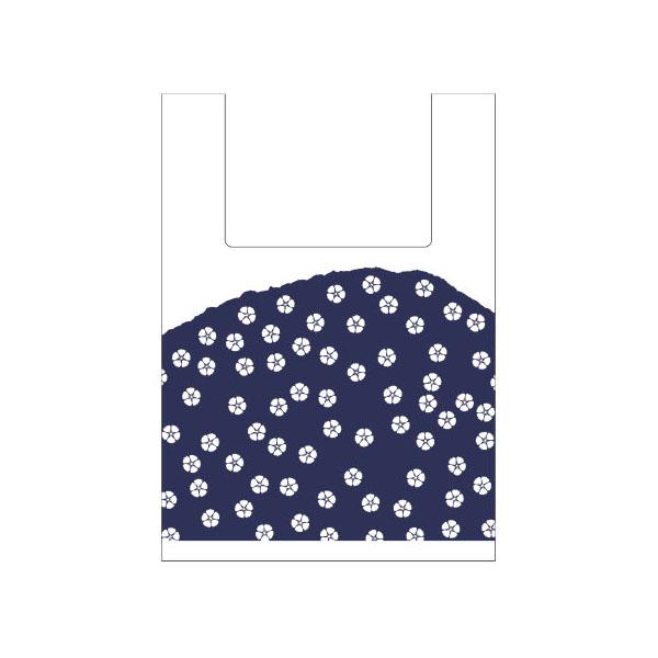 レジ袋　和風柄Uバッグ 群青 中 パックタケヤマ ビニール袋 00569160【1000枚入/ケース】の通販は