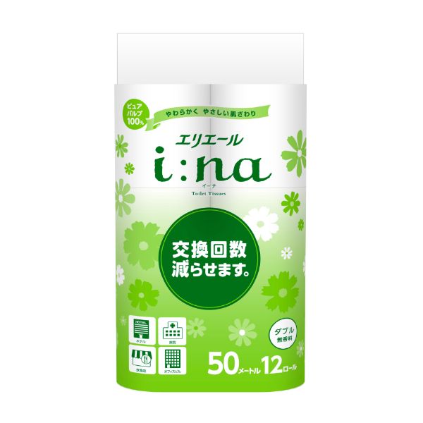 エリエール イーナトイレットティシューダブル 50m巻 12R エリエール 00606879【6個】の通販は 4,698円