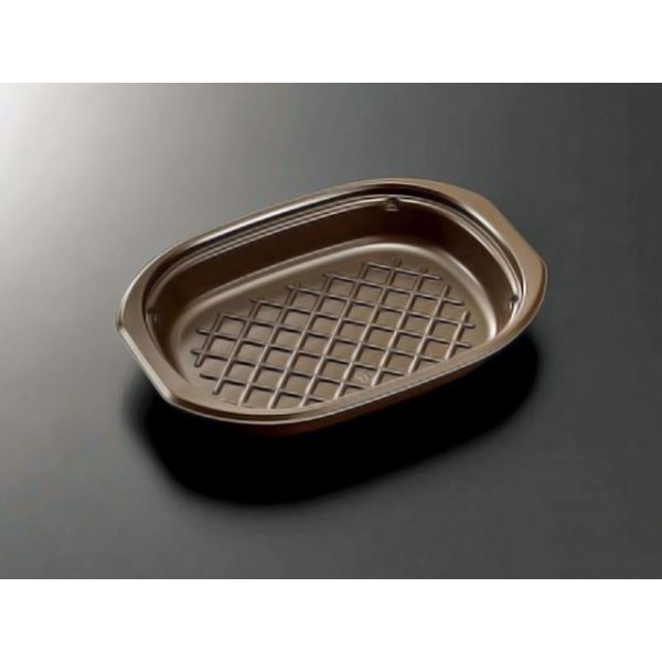 (600枚) 軽食容器 BAKEQ オーバルロースター 500茶 中央化学 00621455