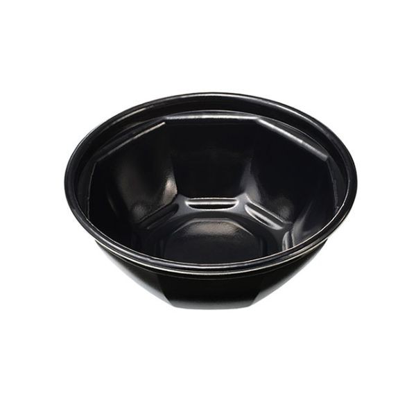 (600枚) どんぶり容器 KNB-185-U 本体 黒 ケーピープラテック 00666567