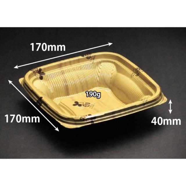 (600枚) どんぶり容器 バイオ のぞみ 角170-40B K-ウォール金J10 リスパック 00733003の通販は