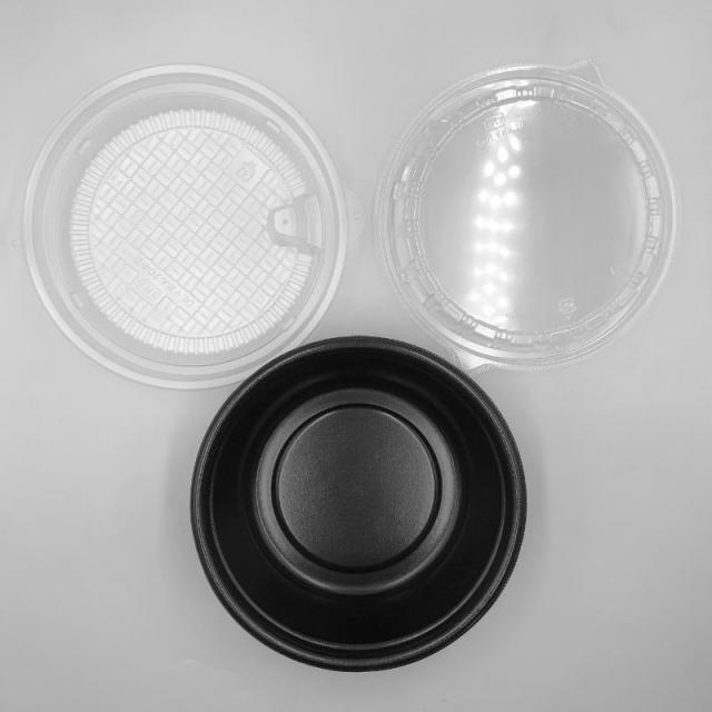 （セット販売）エフピコ 麺・丼容器 DLV麺20(58)本体 黒W 本体 蓋 中皿 セット 400枚（50枚×8）