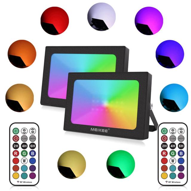 RGB投光器 LED 雰囲気 フラッド ライト 屋外 カラーライト 調光調節 イルミネーション 25W 舞台照明 ウォールランプ 防水 防塵 クリスマス ウェディング バー ホテル ラウンジ クラブ用の装飾照明 ワークライト 照明 ワークライト 看板照明 樹木 天井 2個セット リモコン付きの通販は 5,273円