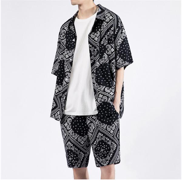ペイズリー柄 セットアップ メンズ 夏物 上下セット ペーズリー