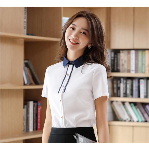 ワイシャツ 半袖 レディース ブラウス シャツ 半袖シャツ 大きいサイズ ビジネス 事務服 オフィス おしゃれ 通勤 通学 就活 細身 ホワイト ワイシャツ 半袖 レディース ブラウス シャツ 半袖シャツ