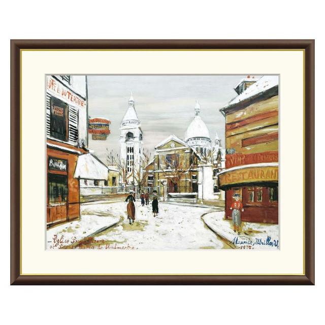 ユトリロ モンマルトルのサクレクｰル 油彩そ