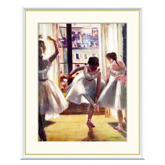 ドガ 三人の踊り子 F4サイズ 額装込 J1-166 世界の名画 アート額