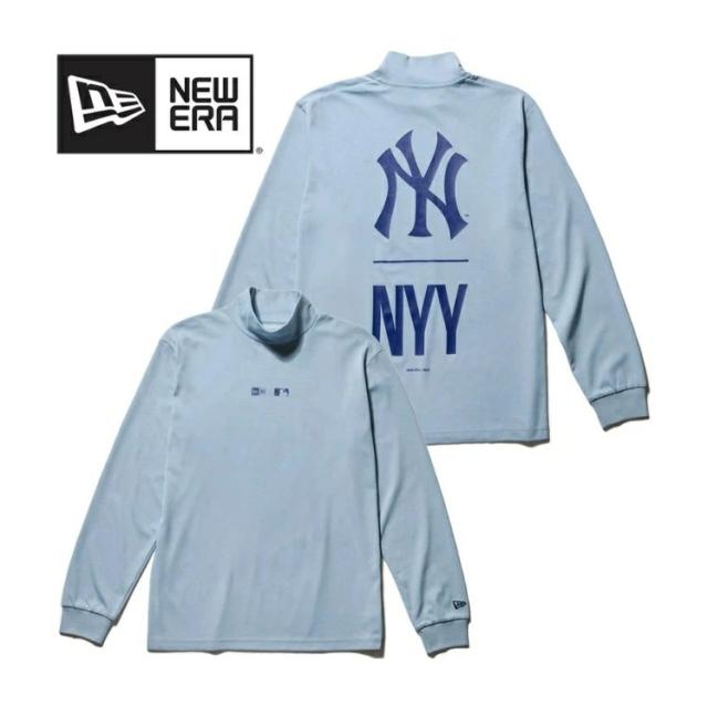 NEW ERA(ニューエラ) 14326418 長袖 ハイカラーパフォーマンスTシャツ ブルー 吸汗速乾 メンズ レディース ゴルフウェア ユニセックス NEW ERA