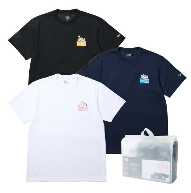 NEW ERA(ニューエラ) 3-Pack 半袖 パフォーマンスTシャツ ちいかわ ホワイト/ブラック/ネイビー 3枚セット 14864559