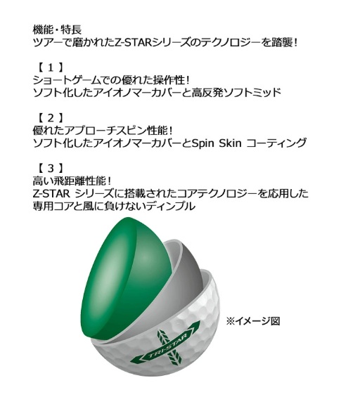 【3ダースセット】DUNLOP(ダンロップ) SRIXON(スリクソン) TRI-STAR(トライスター) ゴルフボール 2026 ホワイト プレミアムパッションイエロー ロイヤルグリーン 3ダース(36球)