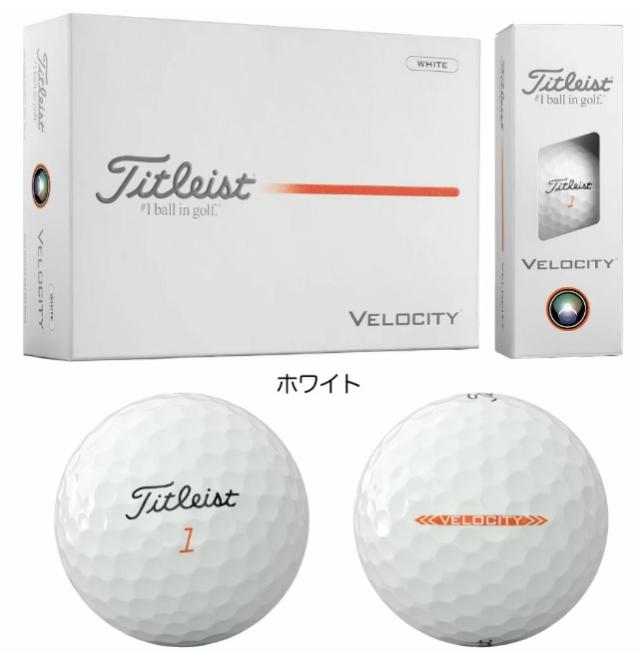【3ダースセット販売】Titleist(タイトリスト) T8027S-J Velocity(ベロシティ) 3ダース(36個入) ゴルフボール ホワイト オレンジ グリーン Titleist(タイトリスト)