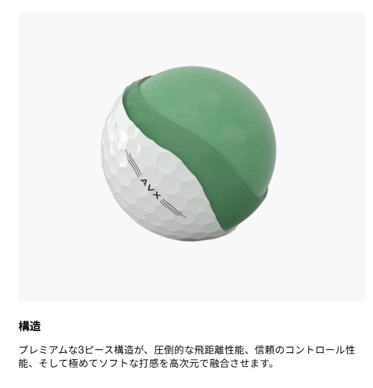 【3ダースセット】Titleist(タイトリスト) AVX ゴルフボール 2026年モデル ホワイト イエロー AIM(エイム) 3ダース(36球)