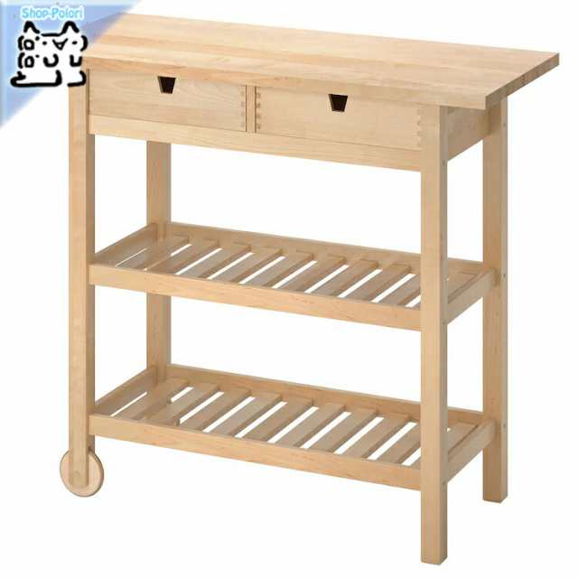 【IKEA -イケア-】FORHOJA -フォルホイア- キッチンワゴン バーチ 100x43 cm (701.770.24)