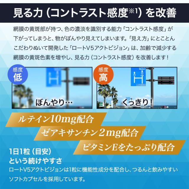 【三太郎の日 お買い物ラリー 限定クーポン 全品ポイント2% 5/3】ロートV5粒 アクトビジョン 62粒 約2か月分 2袋 ロート製薬 目のサプリメント 機能性表示食品_2