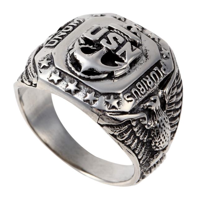 シルバーリング メンズ 指輪 925 カレッジリング アーミー ミリタリー シルバーアクセサリー silverの通販は 5,022円