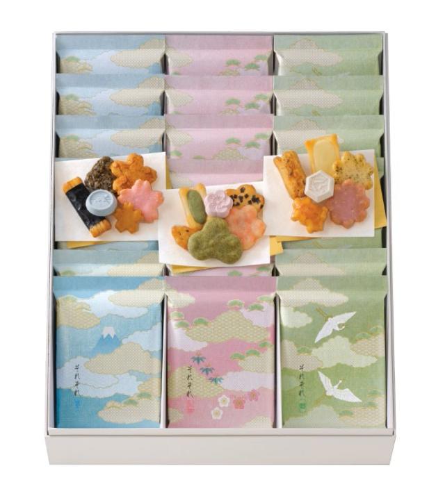 銀座あけぼの それぞれ 21袋入り 1箱 袋付き お菓子 和菓子 煎餅 せんべい プレゼント お返し お土産 帰省 母の日 父の日