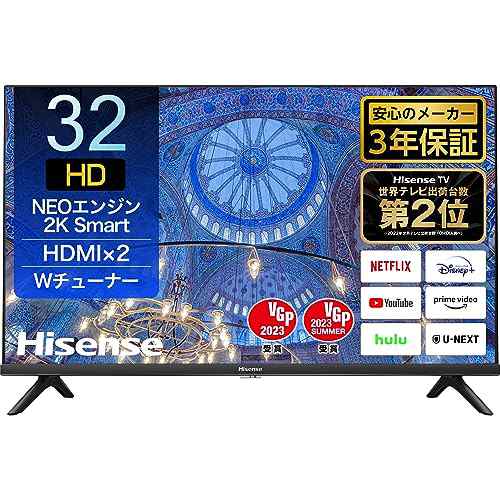 Hisense 32V型 ハイビジョン 液晶 テレビ 32A40H ネット動画対応 ADSパネル 3年 2022年モデル ブラック-日本サイト