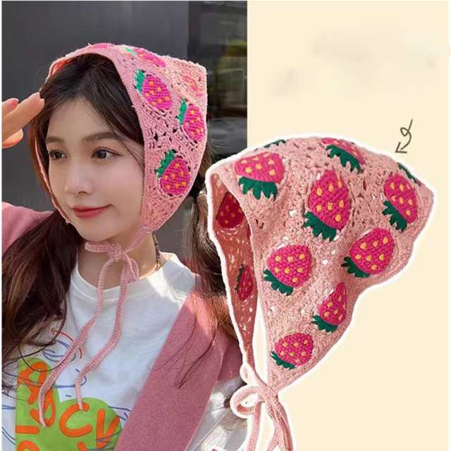 Amazon.co.jp: かぎ針編みヘアバンダナ、ニット DIY、レトロ三角