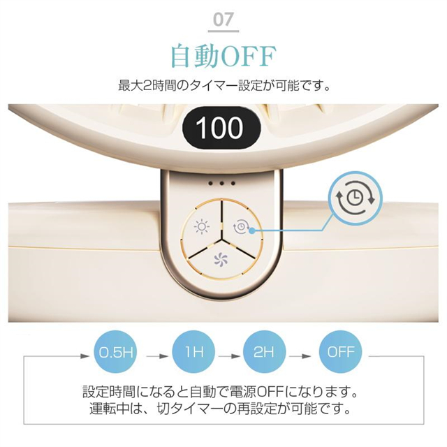 扇風機 多機能 デスクランプ ファン 卓上 壁掛け 2WAY仕様 5枚羽根 6段階風量調節 小型 シールフック付き 折りたたみ式 LEDライト 3段階明るさ調節 残電量表示_16