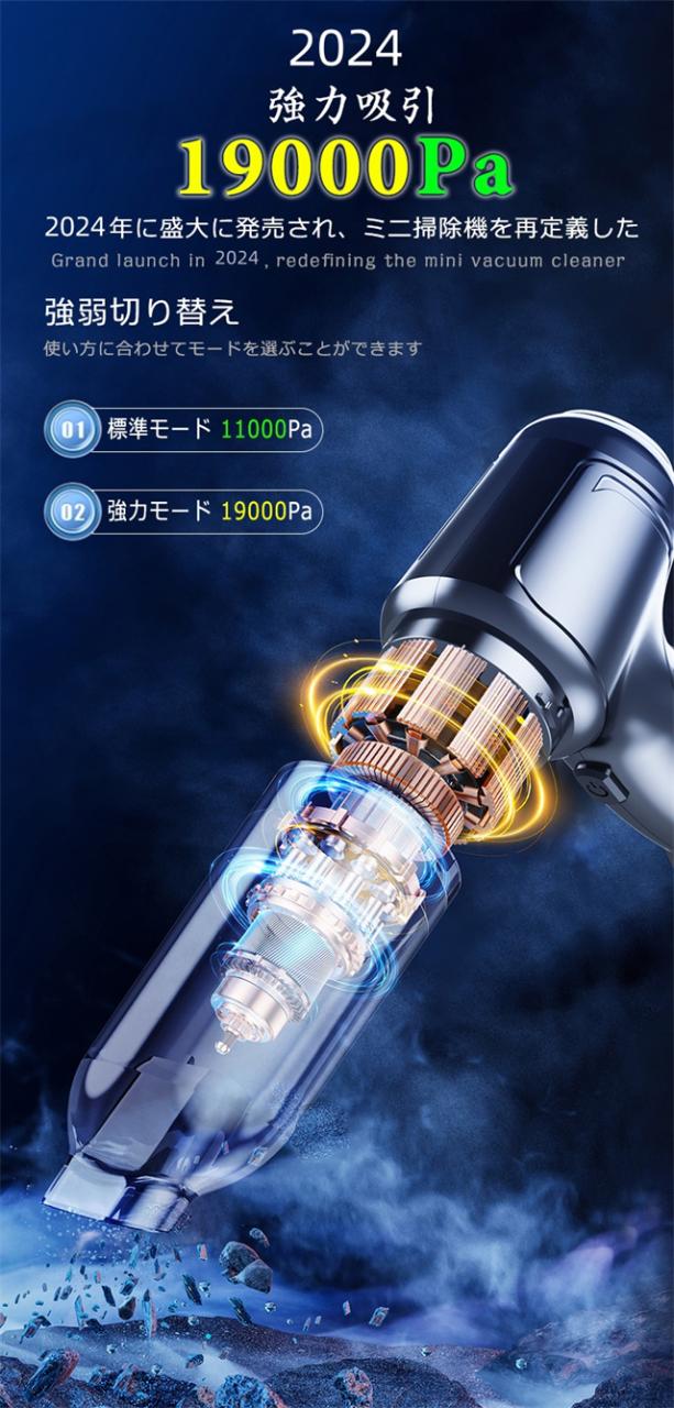 ハンドクリーナー カークリーナー ハンディクリーナー 強力 超軽量 コードレス掃除機 ハンディー掃除機 家用 小型掃除機 車内 車用掃除機 コンパクト ハンド掃除機 USB充電式 車載掃除機 ハンディ ブロワー付き_1