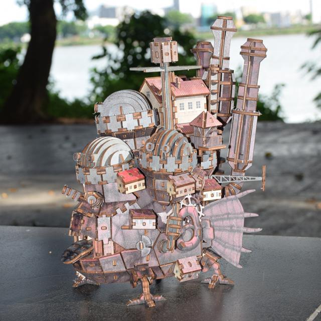 ハウルの動く城】3D立体パズル 3D木製パズル キット 木製 ブロック DIY