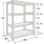 トラスコ中山 【個人宅不可】 M3型中量棚 1200X921XH1200 5段 単体 NG M3-4495 NG [A170801]の通販は