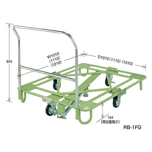 サカエ SAKAE 【個人宅不可】【別途送料】自在移動回転台車（中量型・取手・センターベース付） RB-1FG[313-651170]