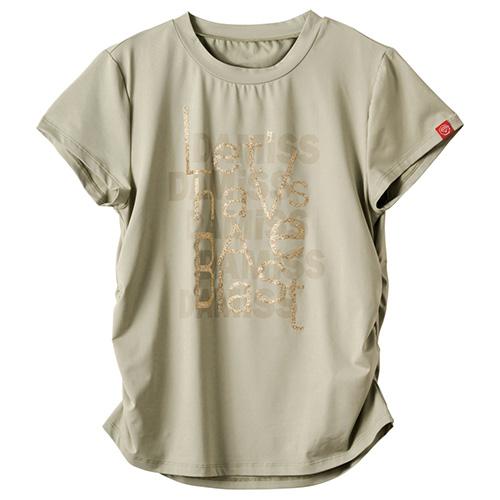 ダミス DA MISS サイドシャーリングロゴラメＴシャツ 半袖 フィットネス ウィメンズ 1534-1427-BEG