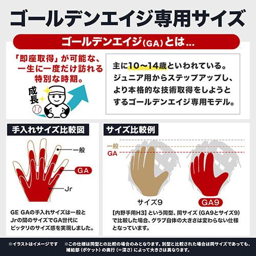ミズノ MIZUNO ゴールデンエイジ軟式用【グローバルエリート】Hselection SIGNA【オールラウンド用／サイズGA10】 野球 グローブ 1AJGB32000-0980_3