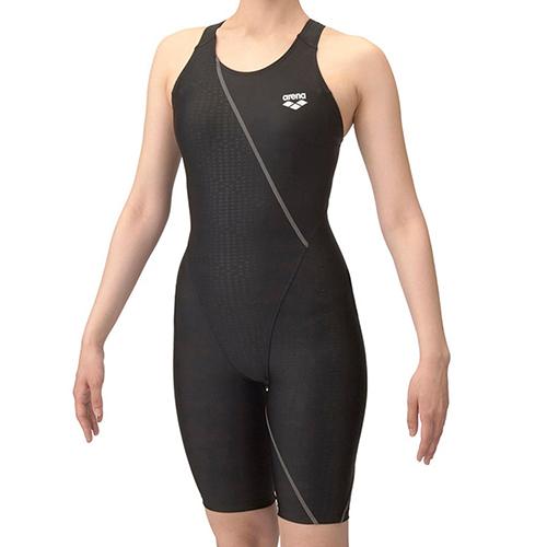 アリーナ ARENA アクアエクサ  フィットネスワンピーススパッツ 水着  オープンバック・ぴったりパッド レディ-ス AS5SWF02L-BKGYの通販は