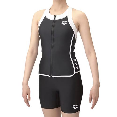 アリーナ ARENA すらっとセパ フィットネスセパレーツ 水着  差し込みパッド レディース AS5SWF48L-BKBK