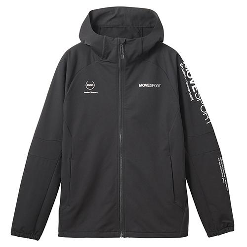 デサント DESCENTE ムーブスポーツ HEATNAVI TOUGH ソフトシェル フーディー ウインドブレーカー 長袖 メンズ ST4FJK23M-BK00