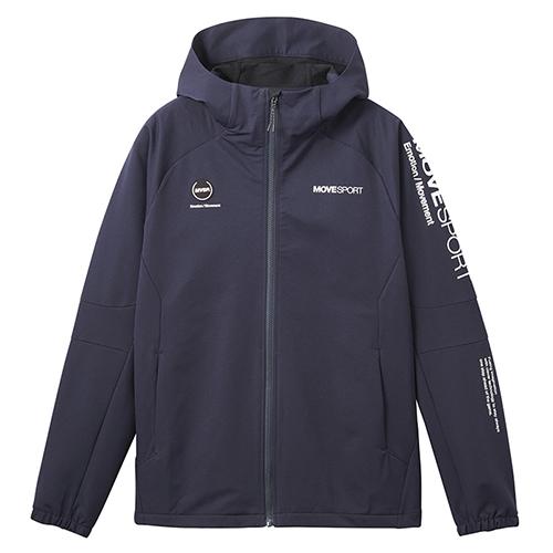 デサント DESCENTE ムーブスポーツ HEATNAVI TOUGH ソフトシェル フーディー ウインドブレーカー 長袖 メンズ ST4FJK23M-NV00